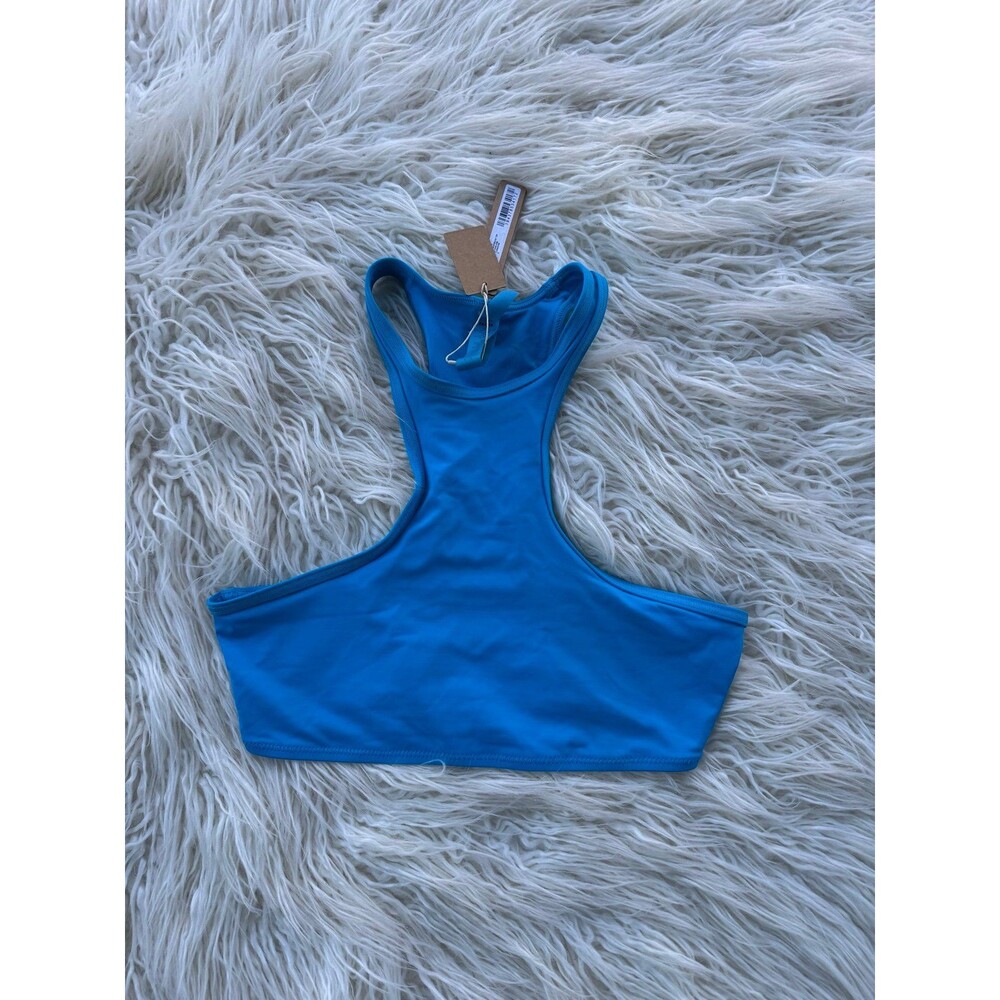 Skims Swim High Neck Racerback Top Turquoise Size Small
